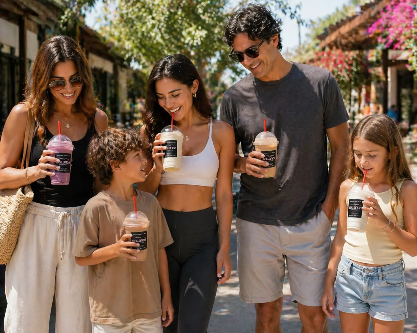 Family enjoying Balance drinks